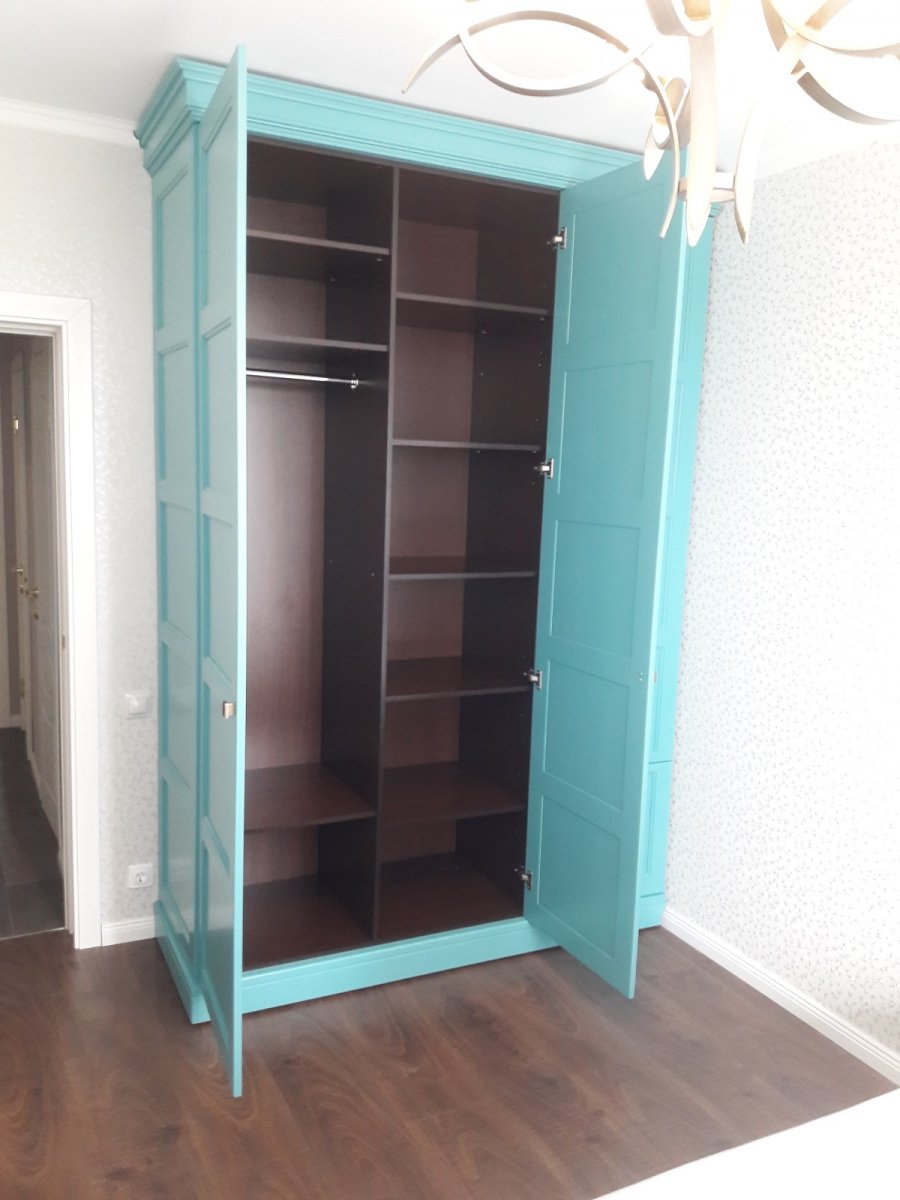 Шкаф платяной бирюзовый