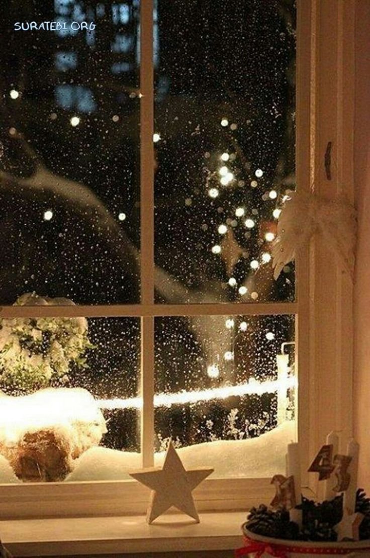 Окно снег