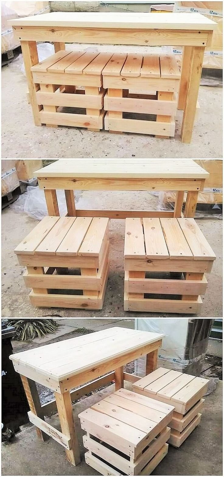 Столы и стулья из поддонов своими