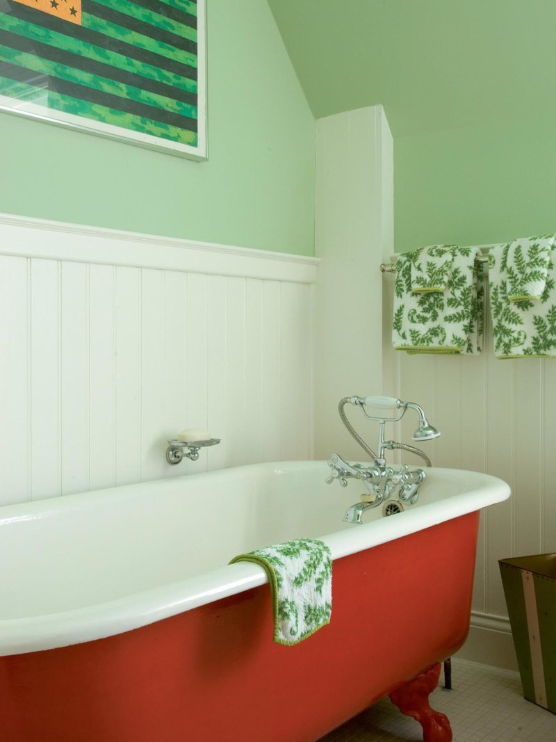 Краска для ванной комнаты зеленая