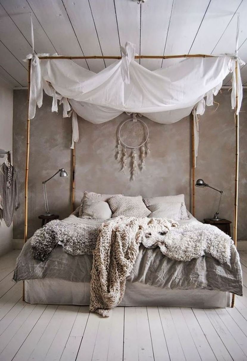Интерьер спальни в стиле бохо Шик