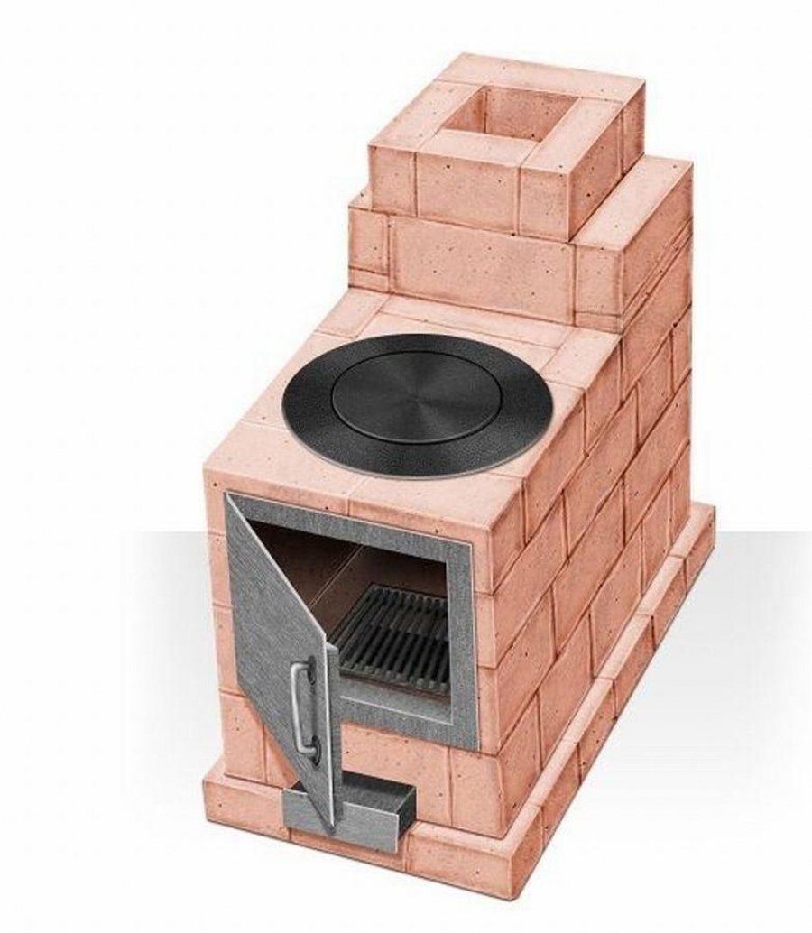 Мини печь из кирпича 2на2 кирпича