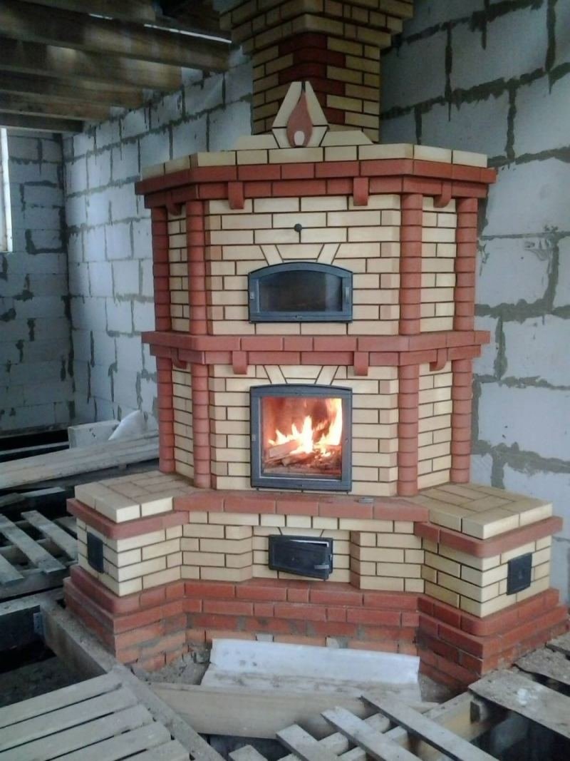 Каминопечь кирпичная