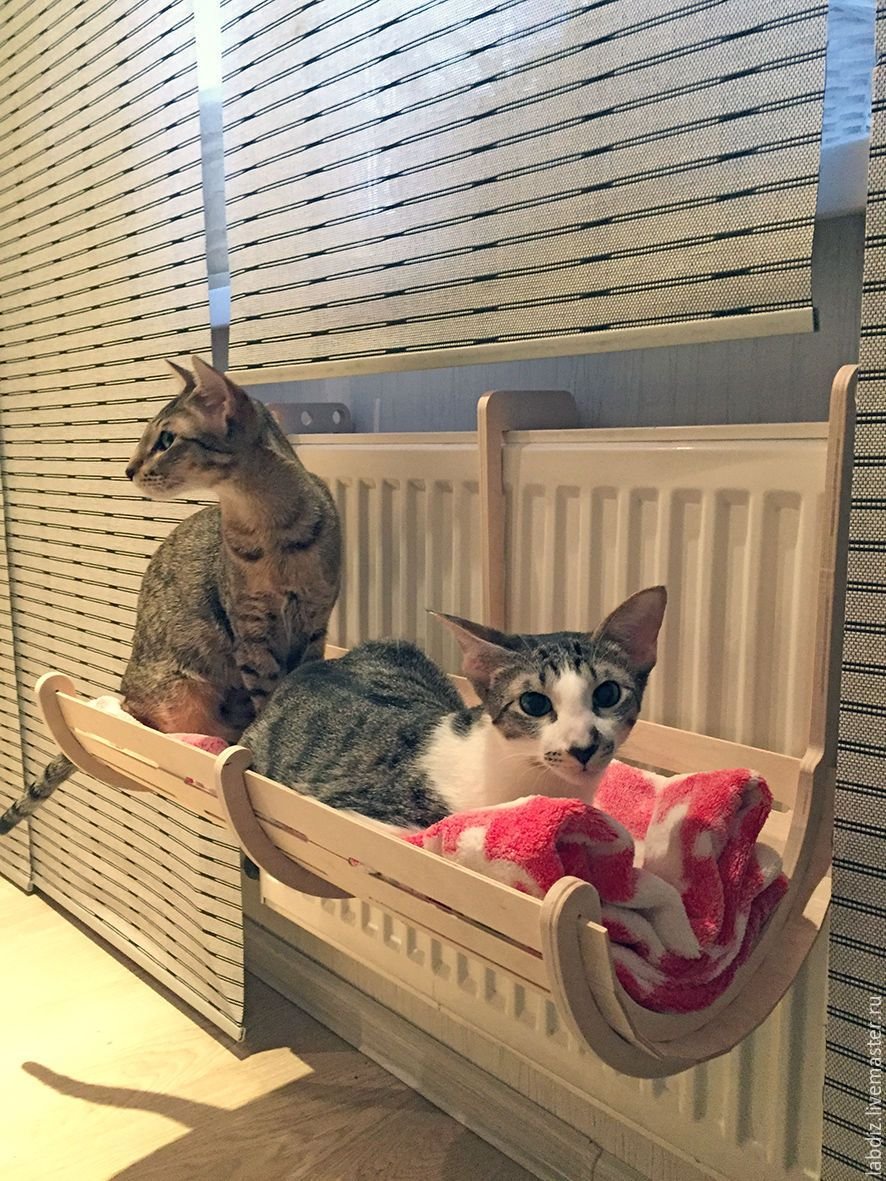 Лежанка для кошки на батарею