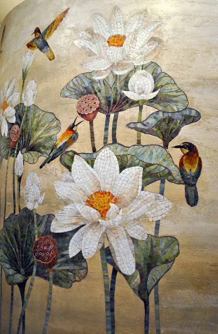 Цветы из мозаики