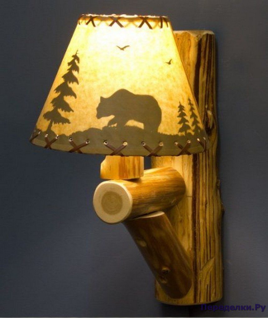 Необычные светильники из дерева