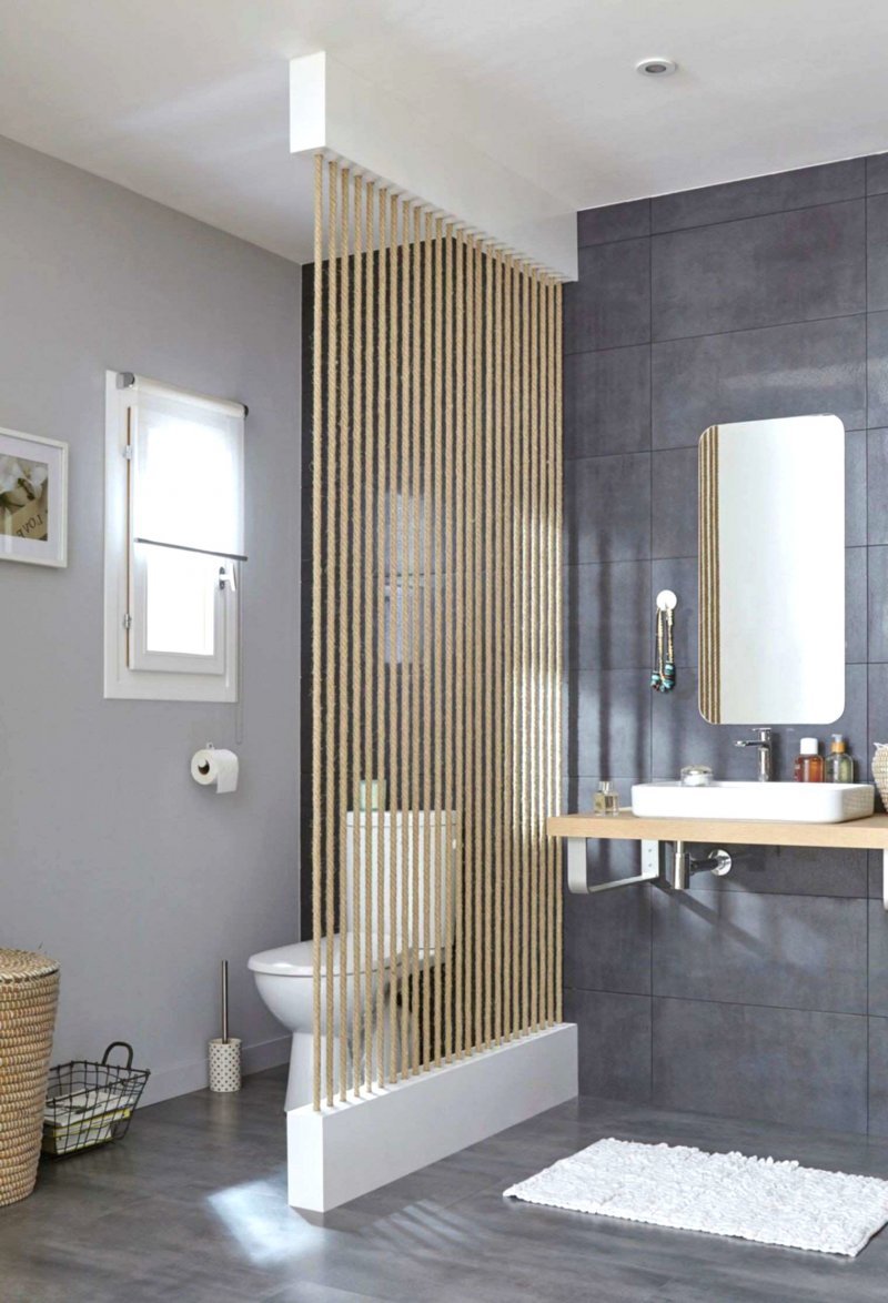 Декоративная перегородка в ванной