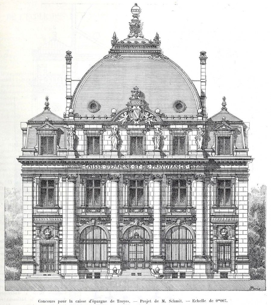 Эскиз здания в стиле классицизм