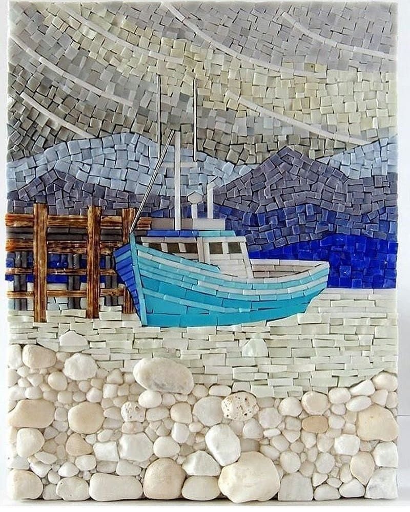 Мозаика из морского стекла