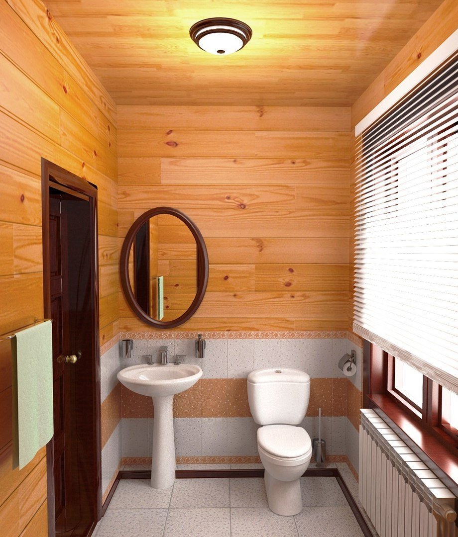 Ванная комната отделанная вагонкой