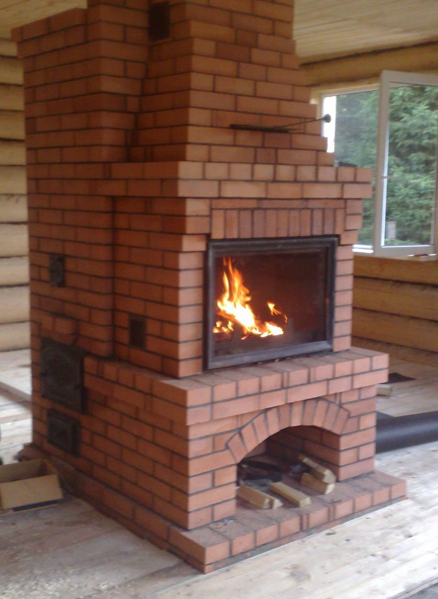 Печь камин кирпичная