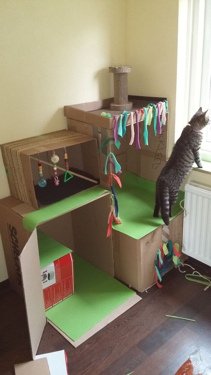 Домик для кошки из картона