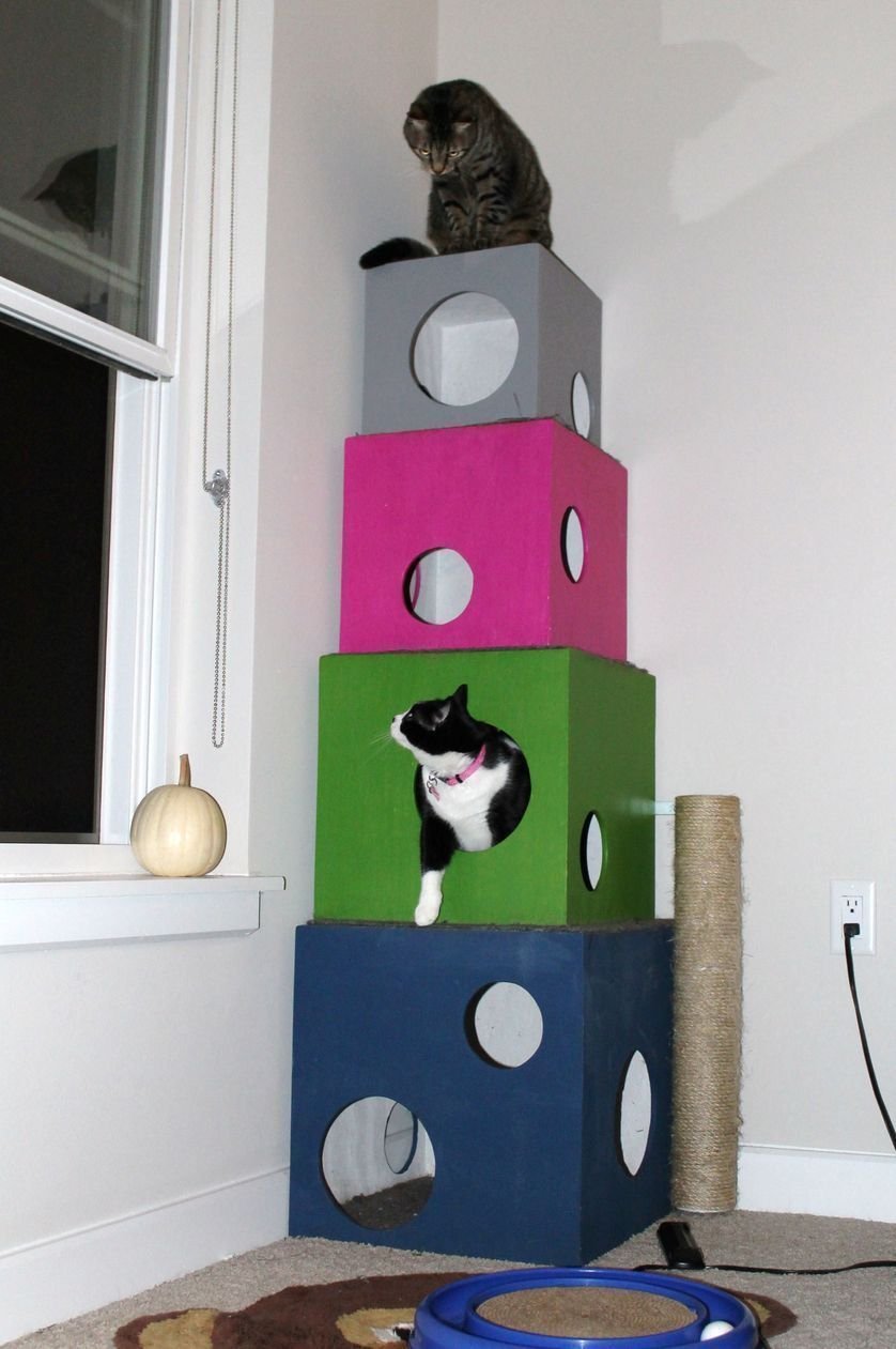Домик для кошки из коробок