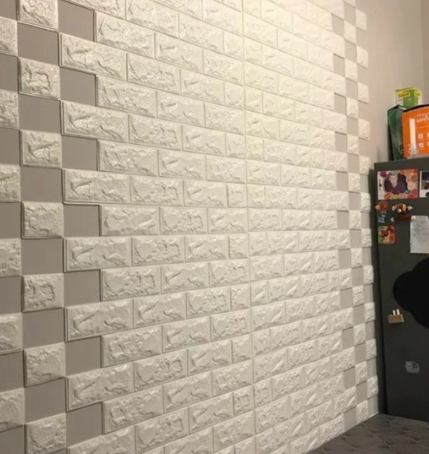 3d cамоклеющиеся панели "кирпич Оникс" (Brick Beige-White)
