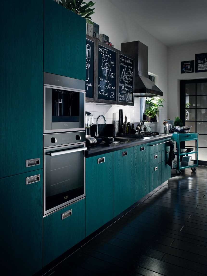Бирюзовая кухня в интерьере