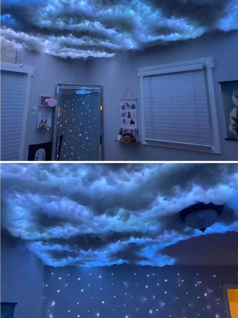Потолок в виде облаков с подсветкой