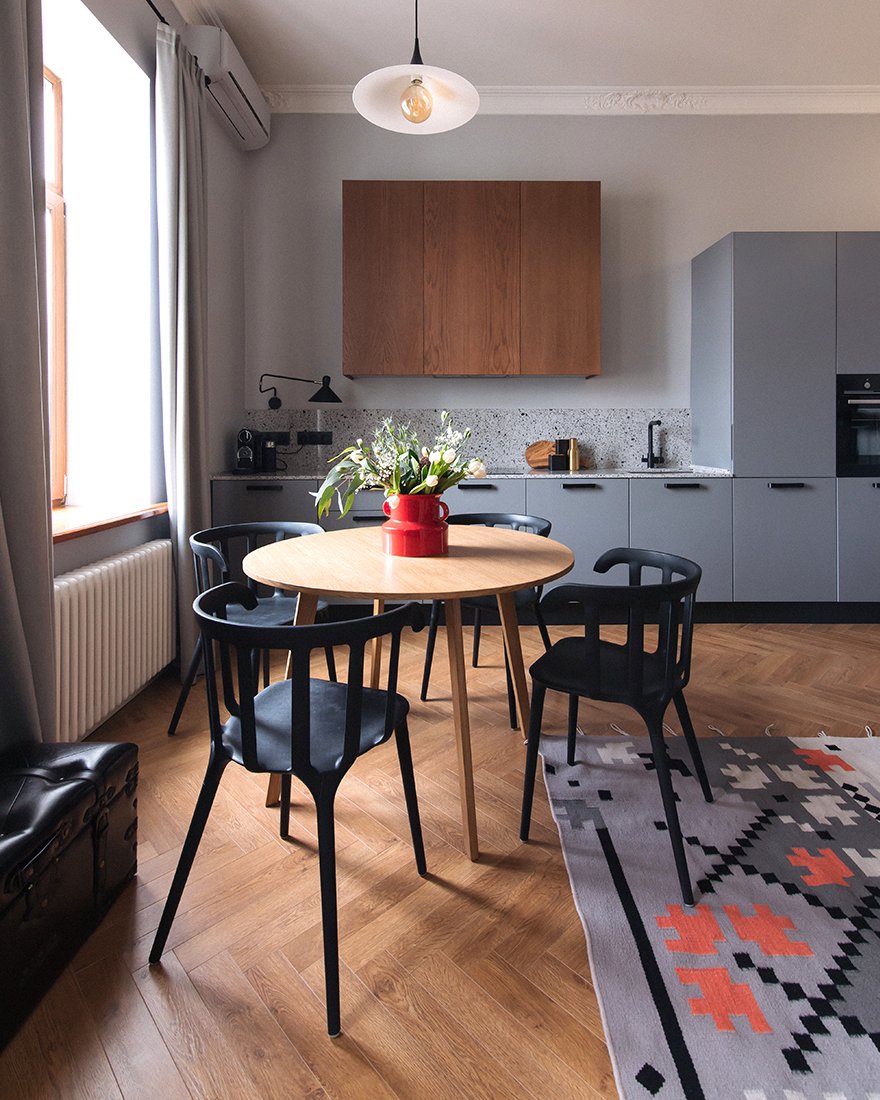 Интерьер кухни-гостиной 20 кв.м в скандинавском стиле