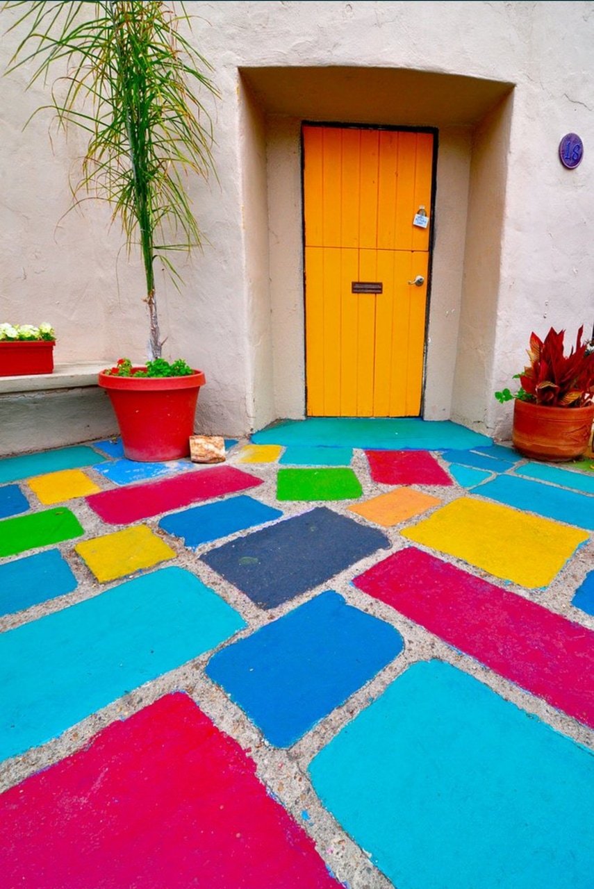 Разноцветные бетонные полы
