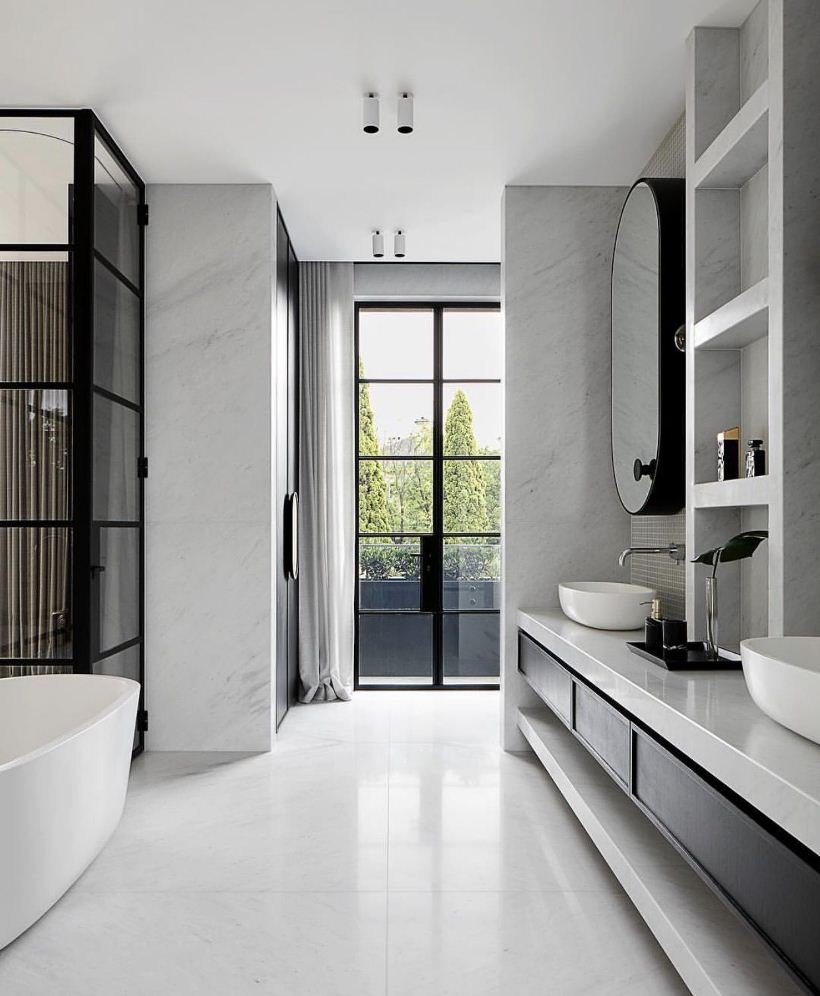 Interior minimalism Stone Bathroom