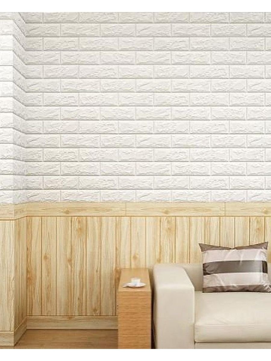 Панель 3d cамоклеющиеся 700*770*4мм "кирпич бежевый" (Brick Beige)