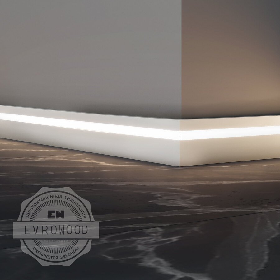 Напольный плинтус с подсветкой PN 050 led Евровуд
