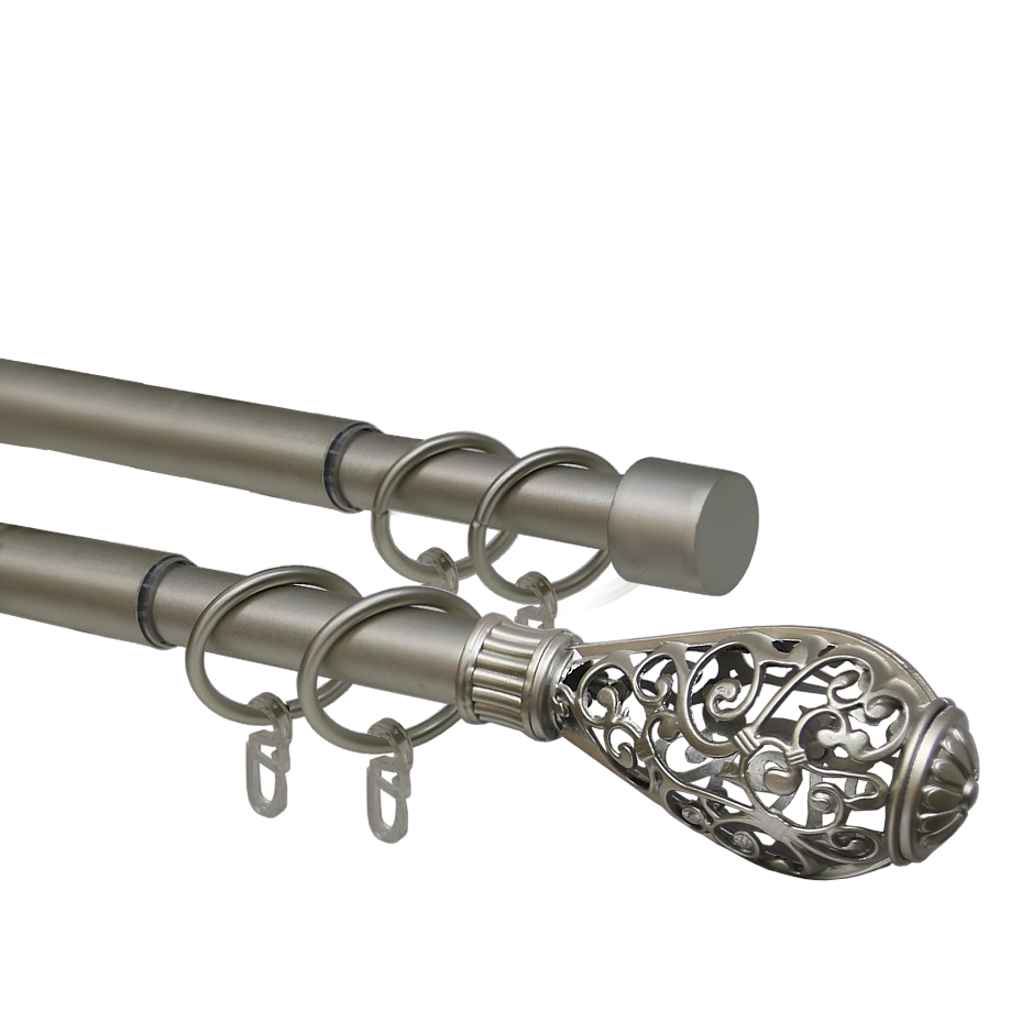 Карниз для штор двухрядный раздвижной krgz1905, черный матовый, 160–300 см