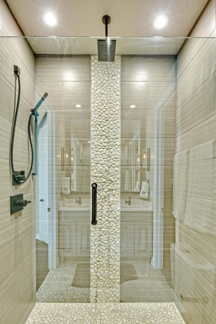 Ванная комната с душевой из плитки
