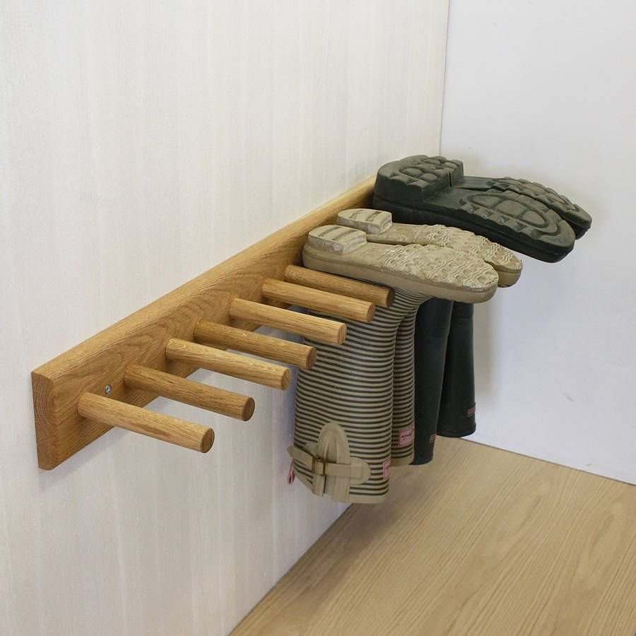 Необычные деревянные полки для обуви