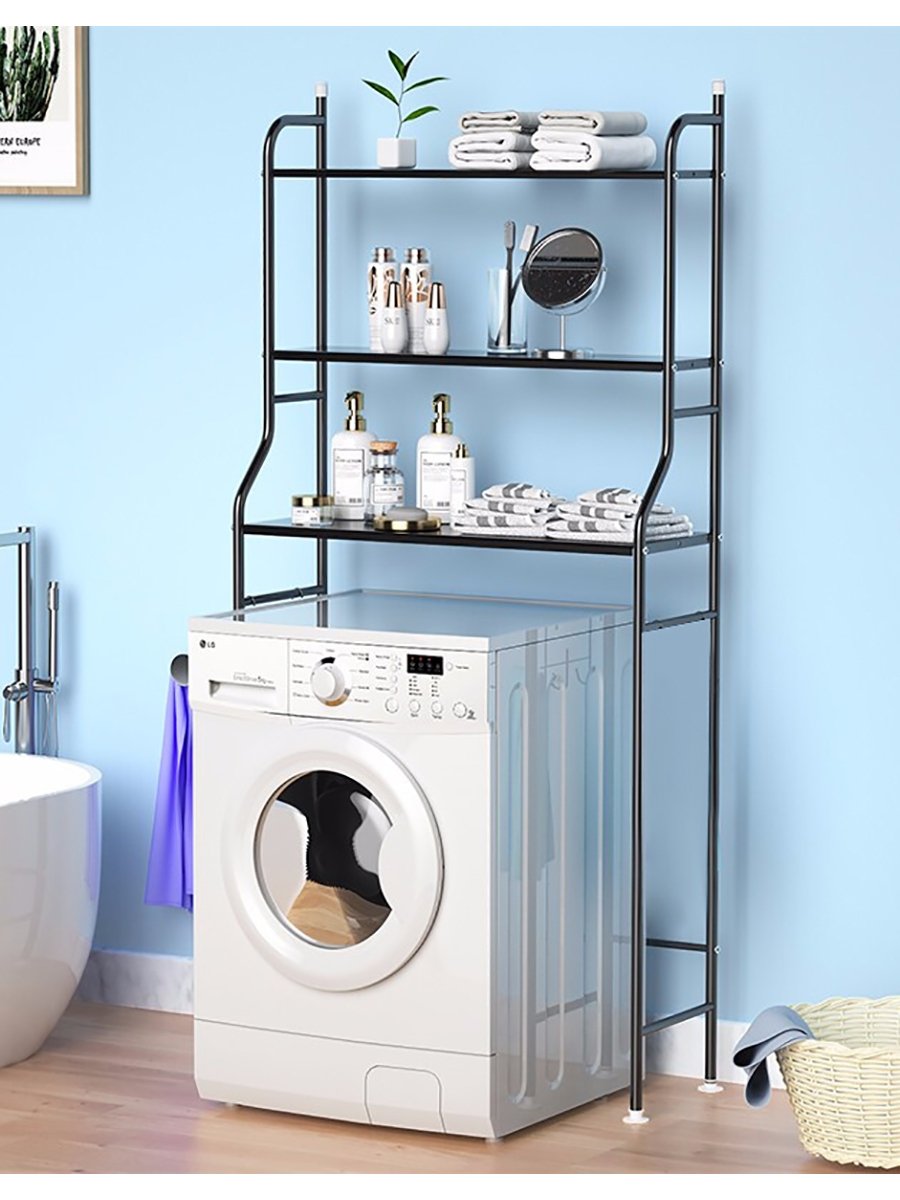 Стеллаж с полками над стиральной машиной vetta , металл, 65*28*152см, (белый)