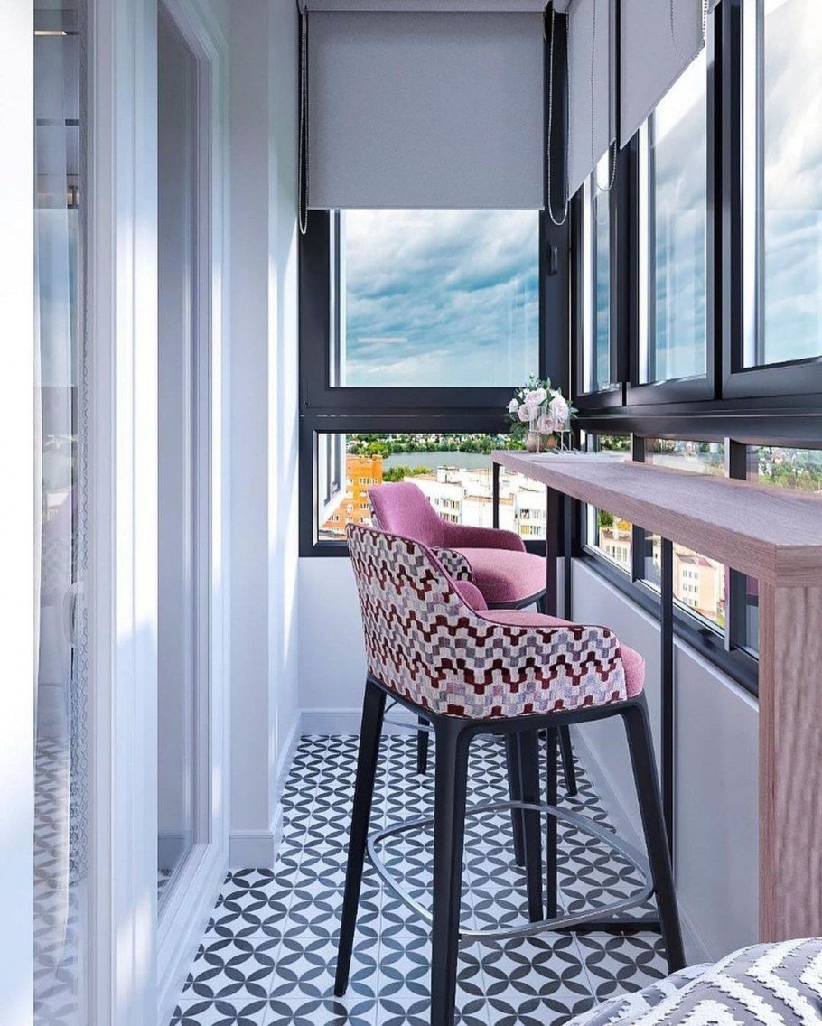 Сочетание с серым цветом в интерьере балкона