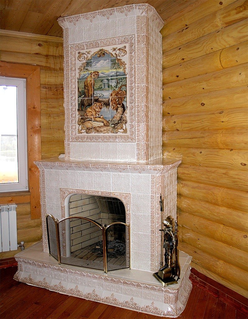 Декор на печи из кирпича
