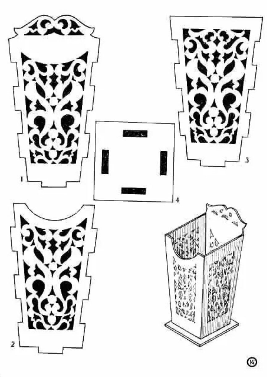 Карандашница фанера лобзик чертежи