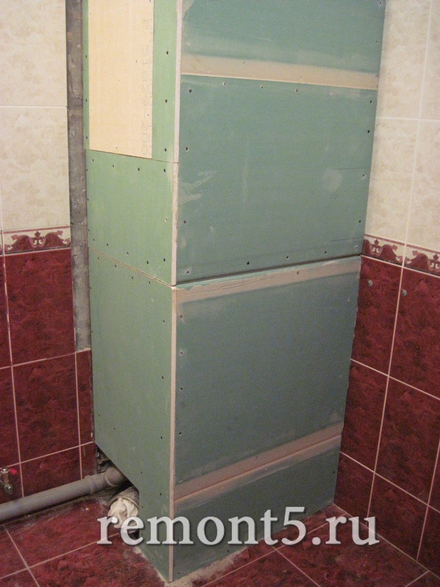 Разборный короб в ванной
