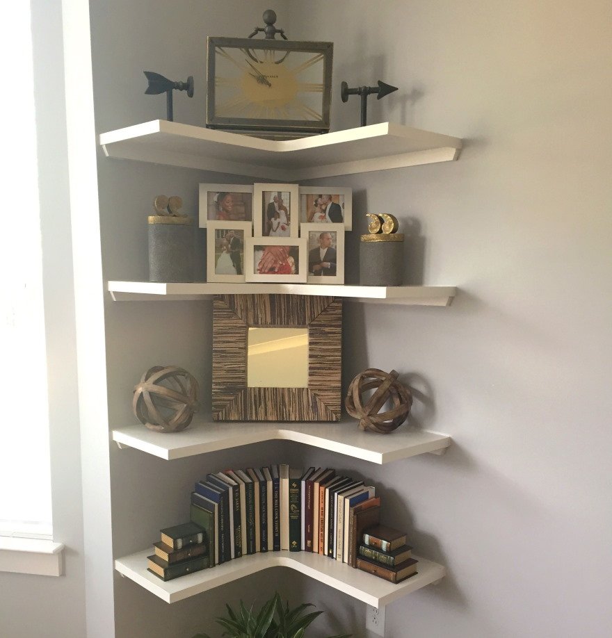 Угловые книжные полки