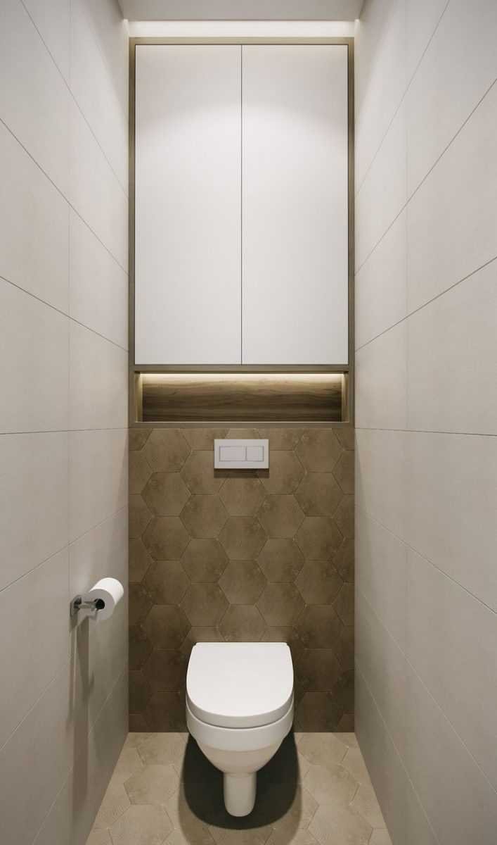 Дизайн шкафа в туалете за унитазом