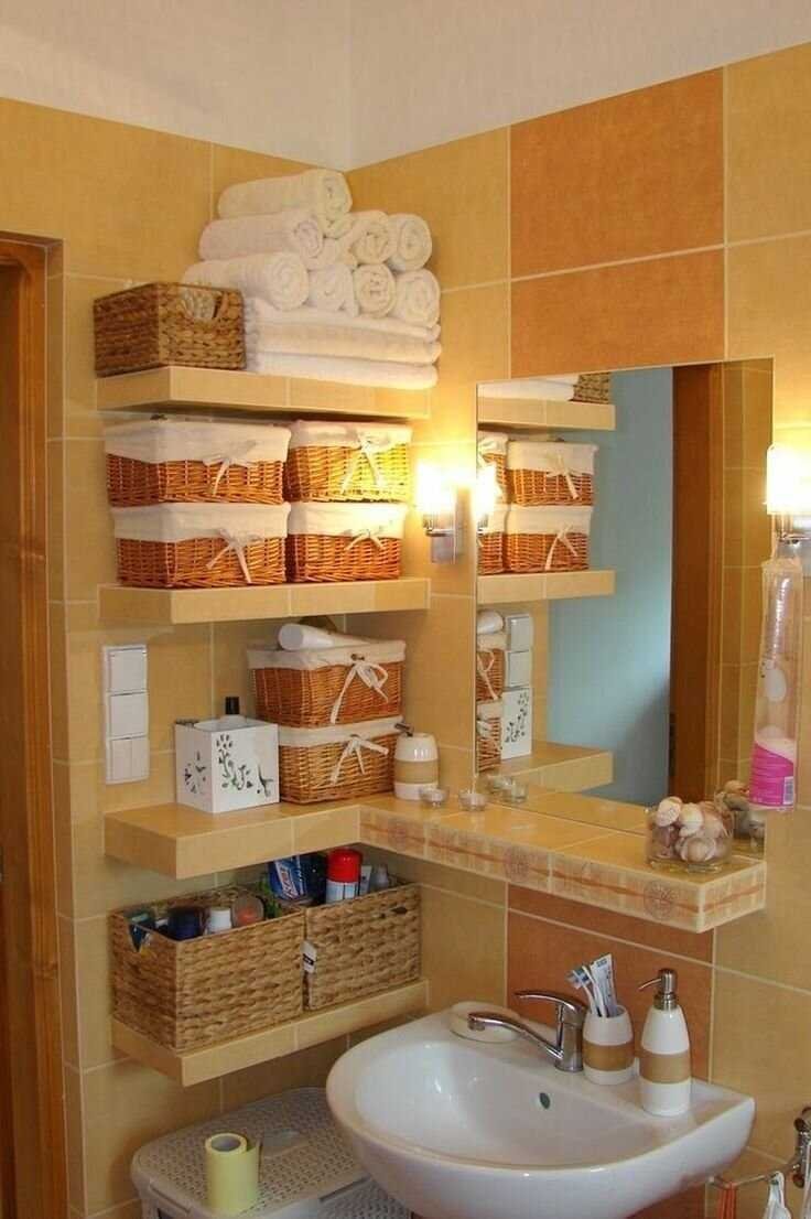 Открытые полочки для ванной