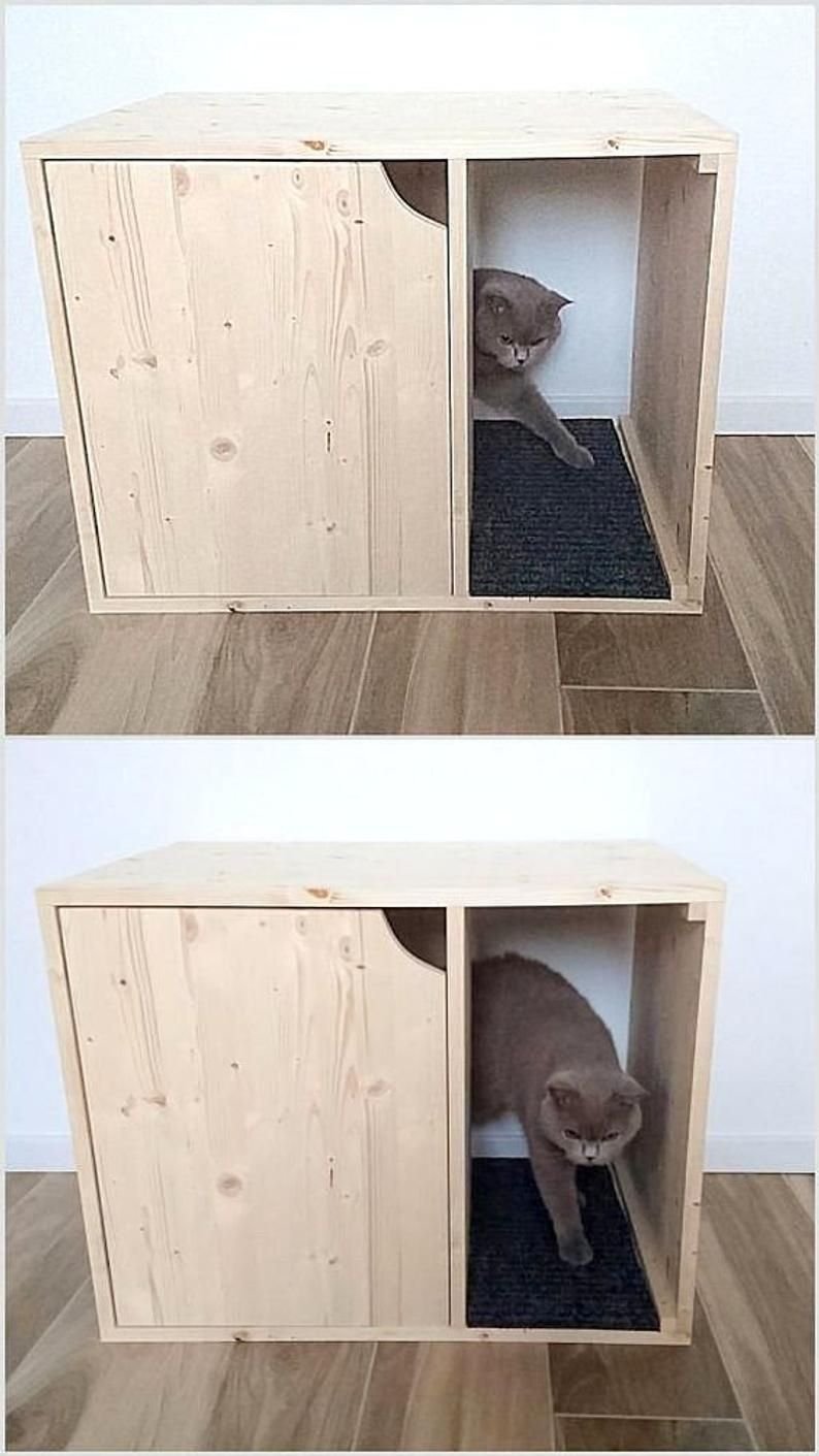 Кошачий туалет в шкафу