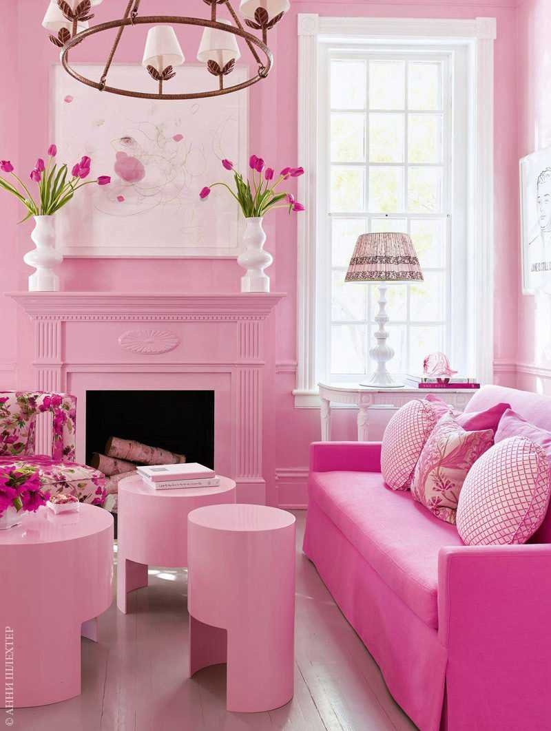 Розовый цвет в интерьере