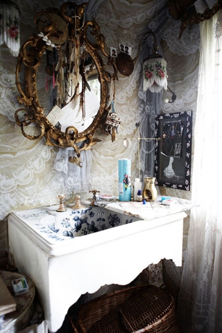 Зеркало в ванную в стиле бохо