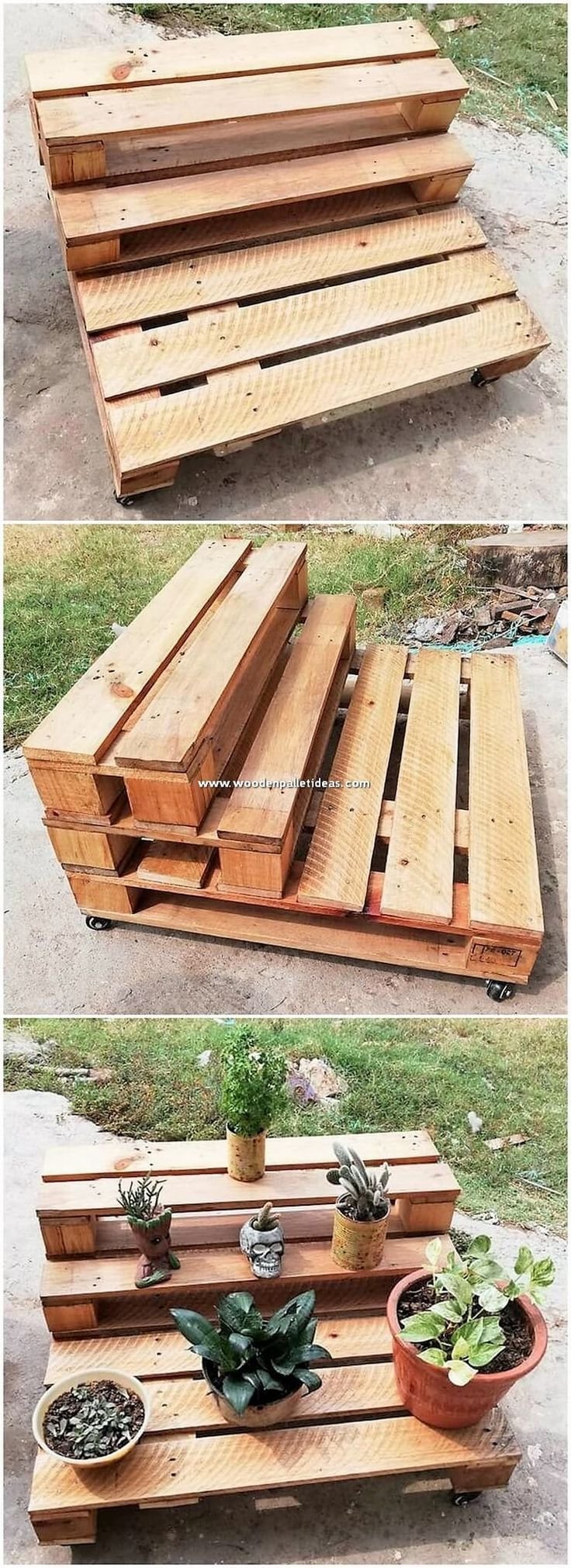 Стойка для цветов из поддонов