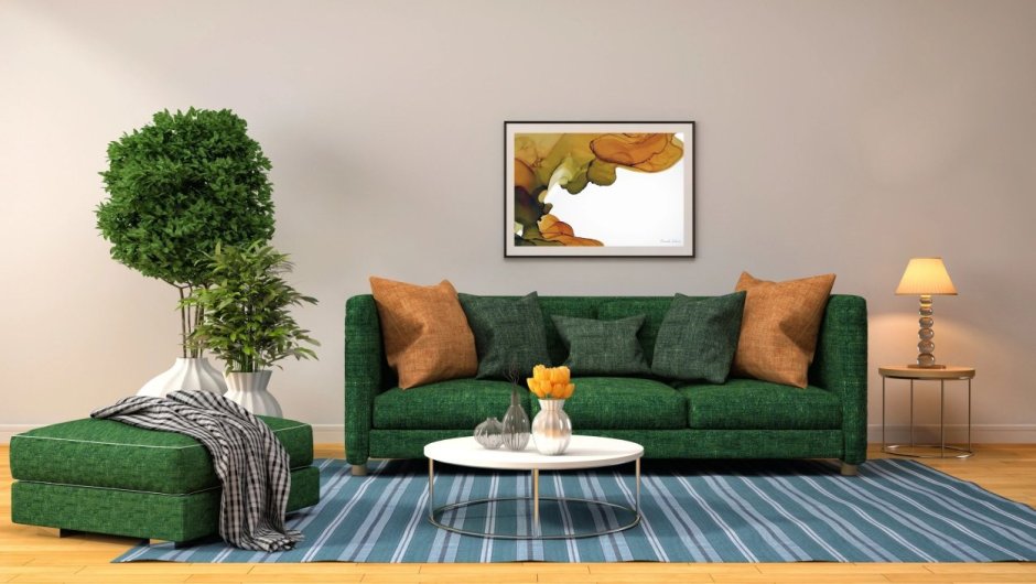 Картины к зеленому дивану