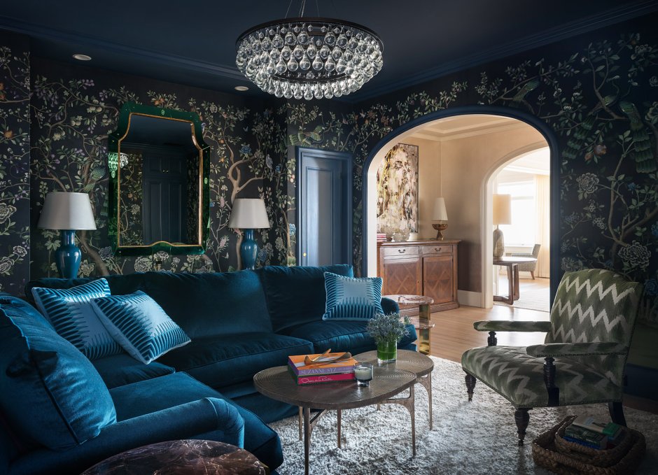 De Gournay St Laurent Empire Blue Dyed Silk
