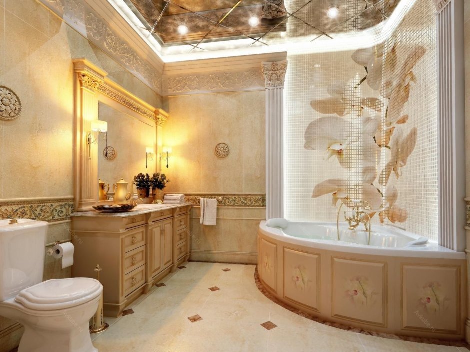 Ванная комната с золотом