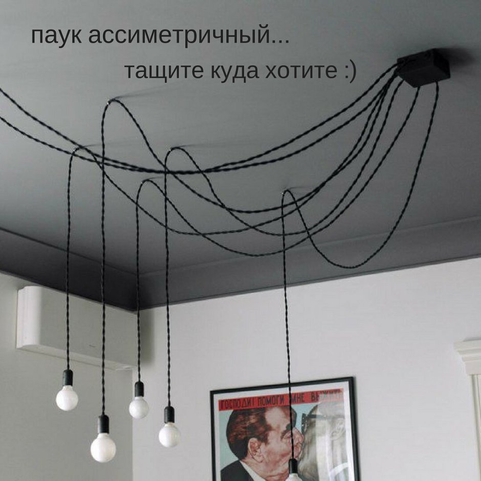 Провода на потолке в интерьере