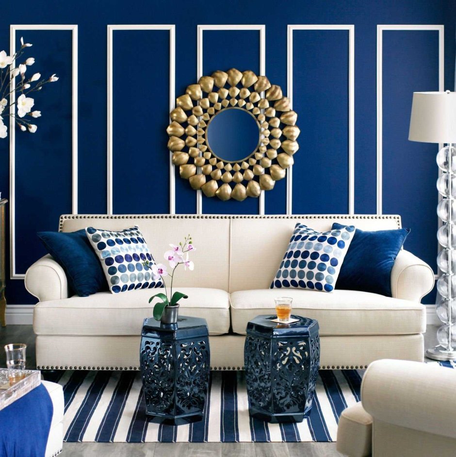 Синий цвет в интерьере
