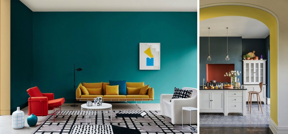 Палитра красок для стен Dulux сочетание