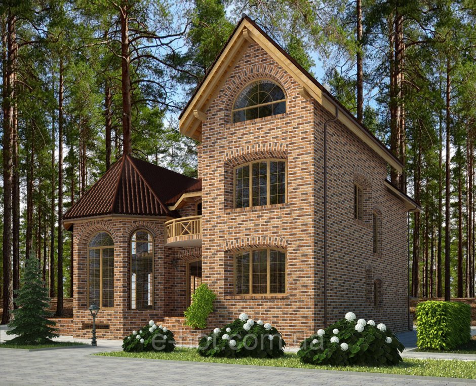 Проекты коттеджей из кирпича
