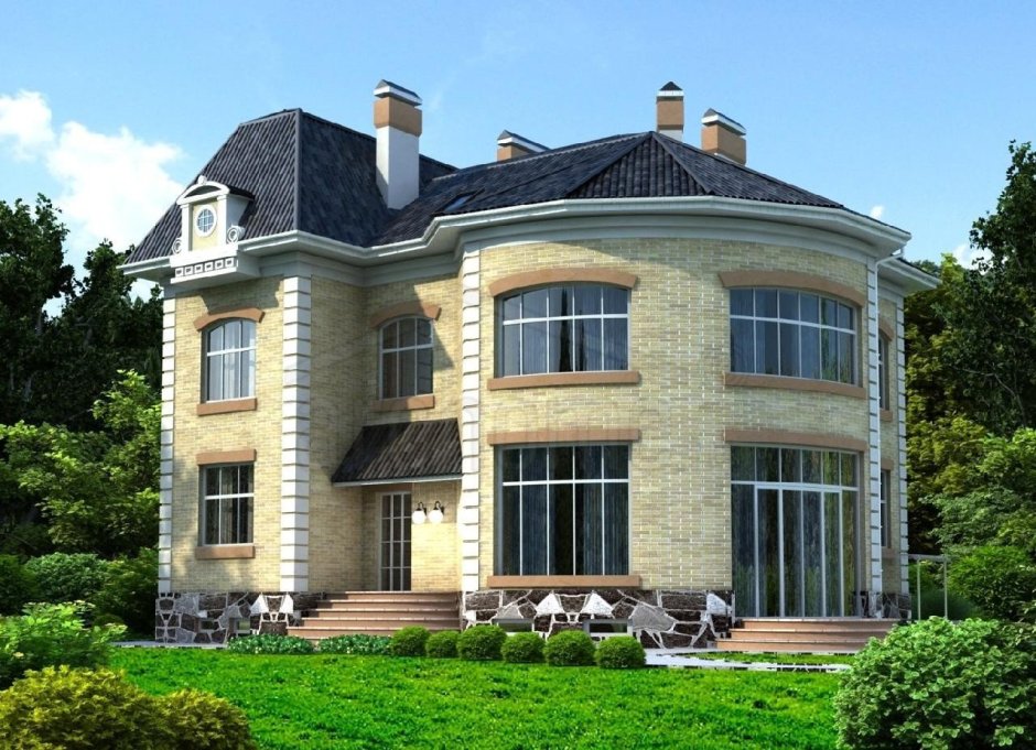 Красивые дома 2 этажные из кирпича