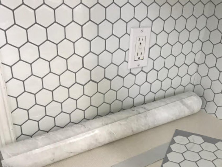 Hexagon мозаика в интерьере