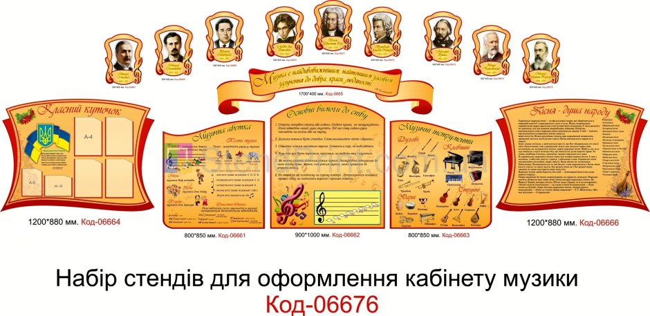 Стенды для кабинета музыки